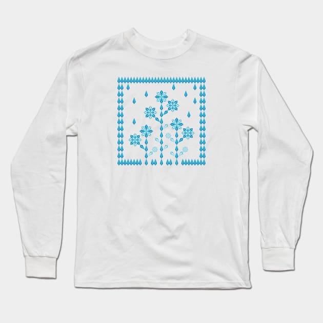 Winter flower garden, version three Long Sleeve T-Shirt by kindsouldesign